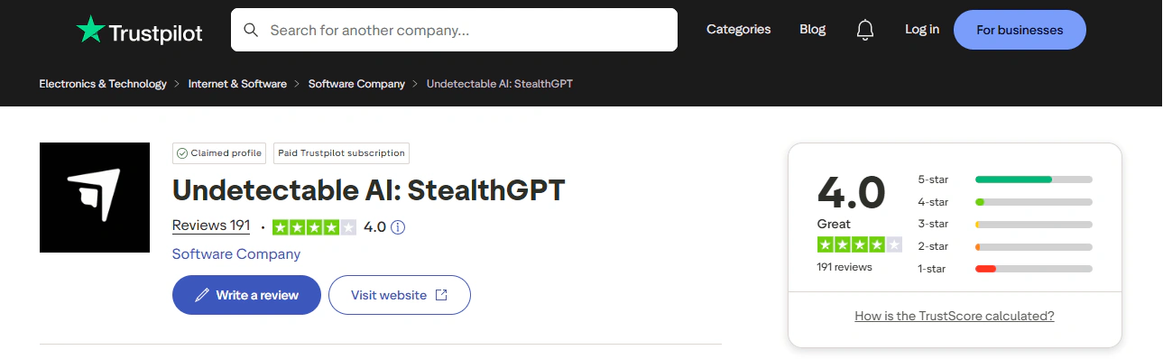 Stealhgpt trustpilot