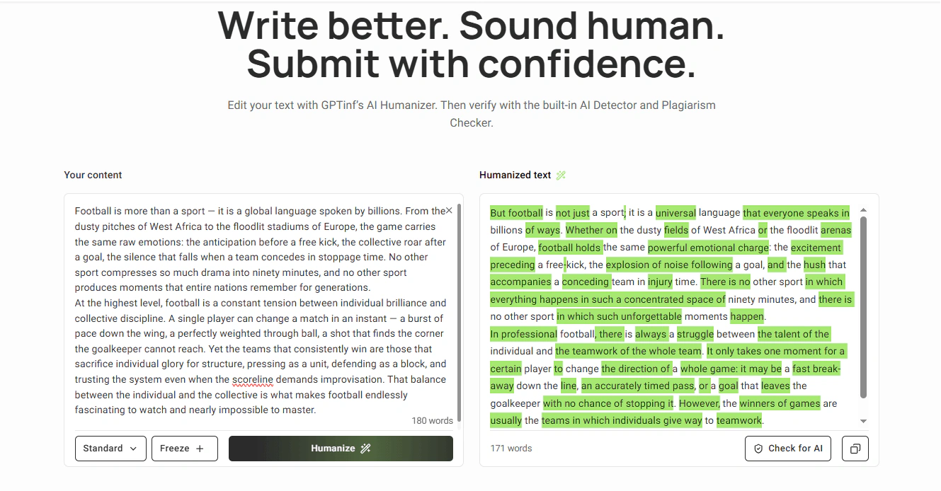 Gptinf humanized text