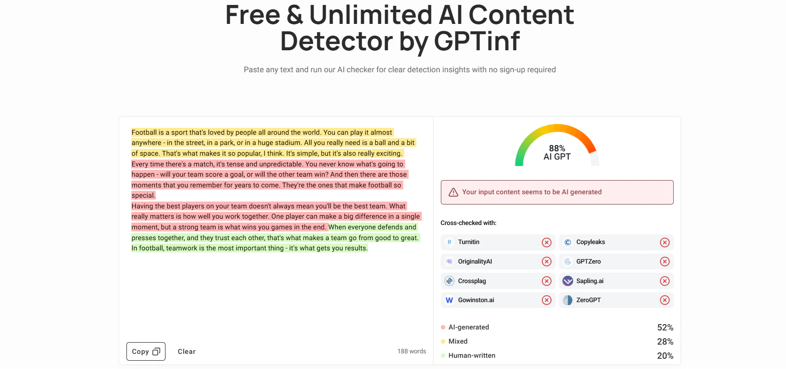 Undetectable ai test, gptinf detector