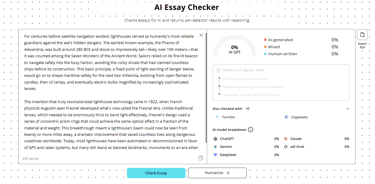 AI essay checker